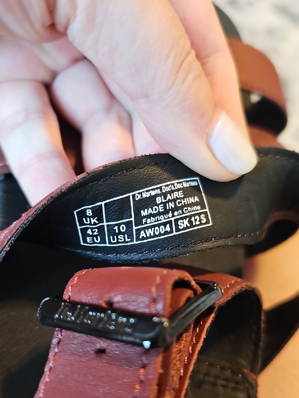 Dr Martens Blaire BurgundyLeather Strappy Platform Sandals - Picture 9 of 9